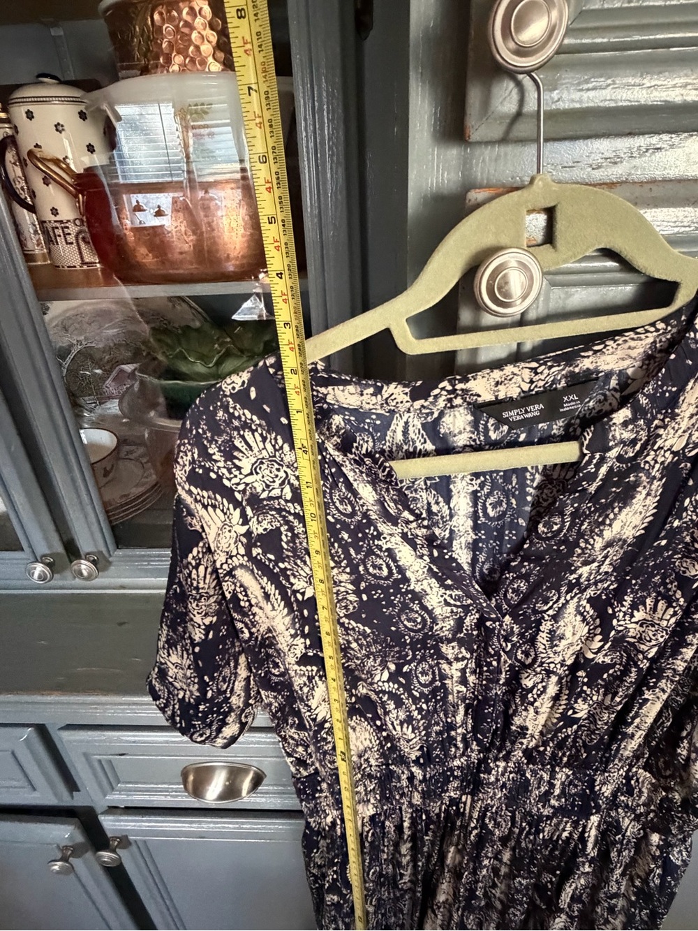 Simply Vera Vera Wang Navy Paisley Midi Dress - Picture 4 of 8